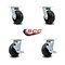 Service Caster 5 Inch Rubber on Steel Swivel Caster Set with Roller Bearing 2 Brake SCC SCC-30CS520-RSR-2-TLB-2 - alternate 4